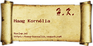 Haag Kornélia névjegykártya